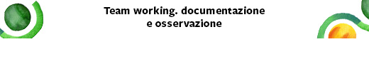 TEAM WORKING, DOCUMENTAZIONE E OSSERVAZIONE